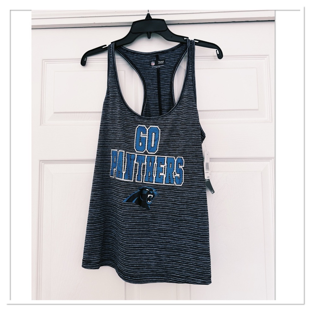 Women’s Carolina Go Panthers Striped Racerback Tank Top